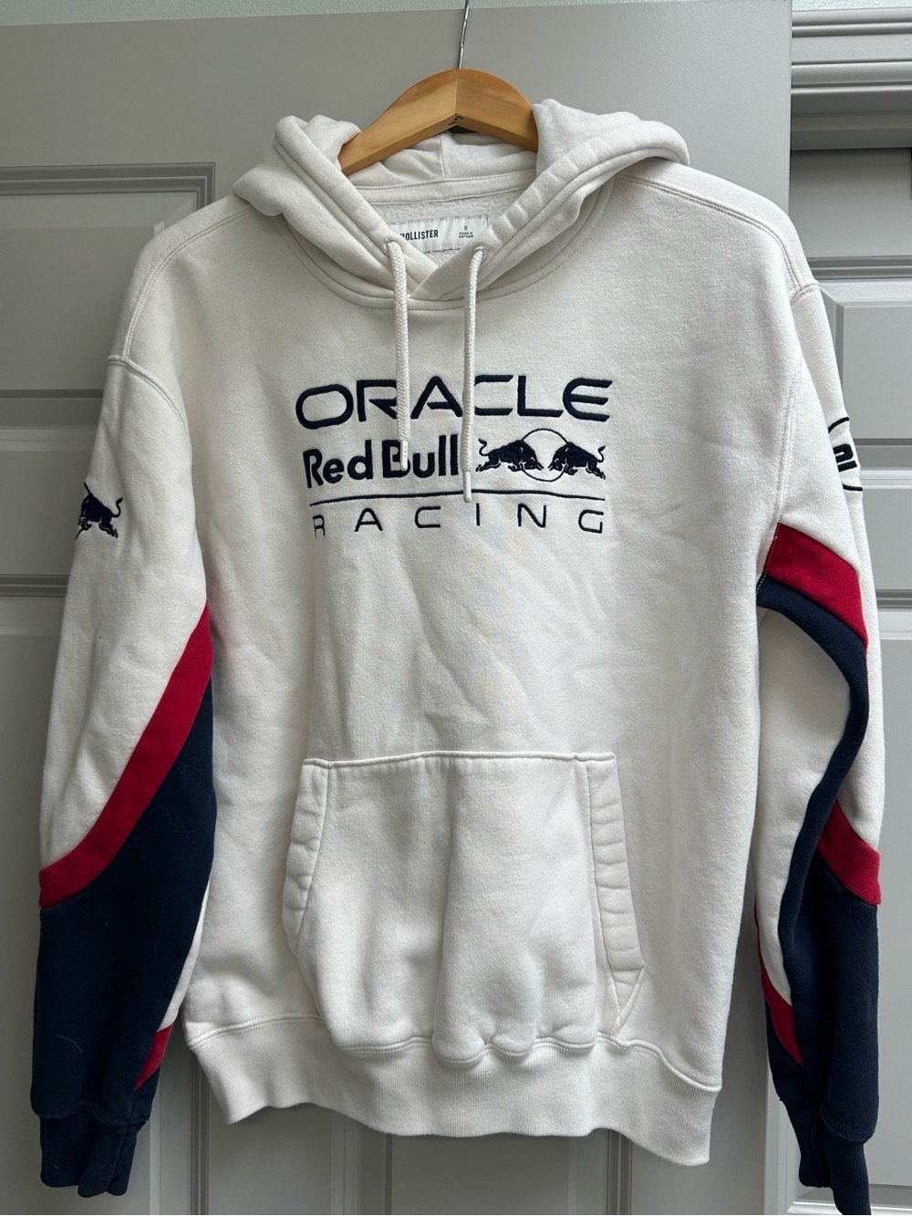 Hollister Red Bull Racing Hoodie with Navy and Red Sleeve Accents